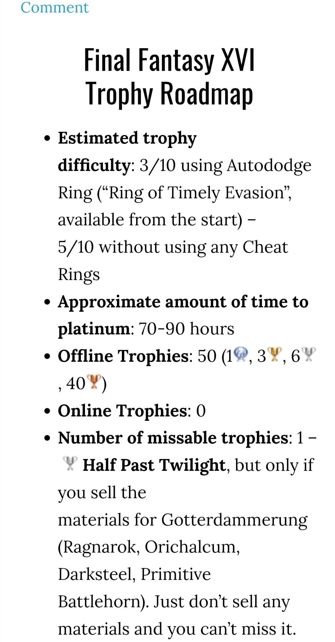 Final Fantasy 16 Trophy Guide & Roadmap: 100% Completion